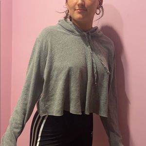 cropped brandy melville grey sweatshirt